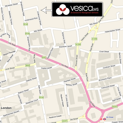 Vesica location map